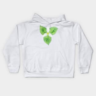 Watercolor Trillium Flower Kids Hoodie